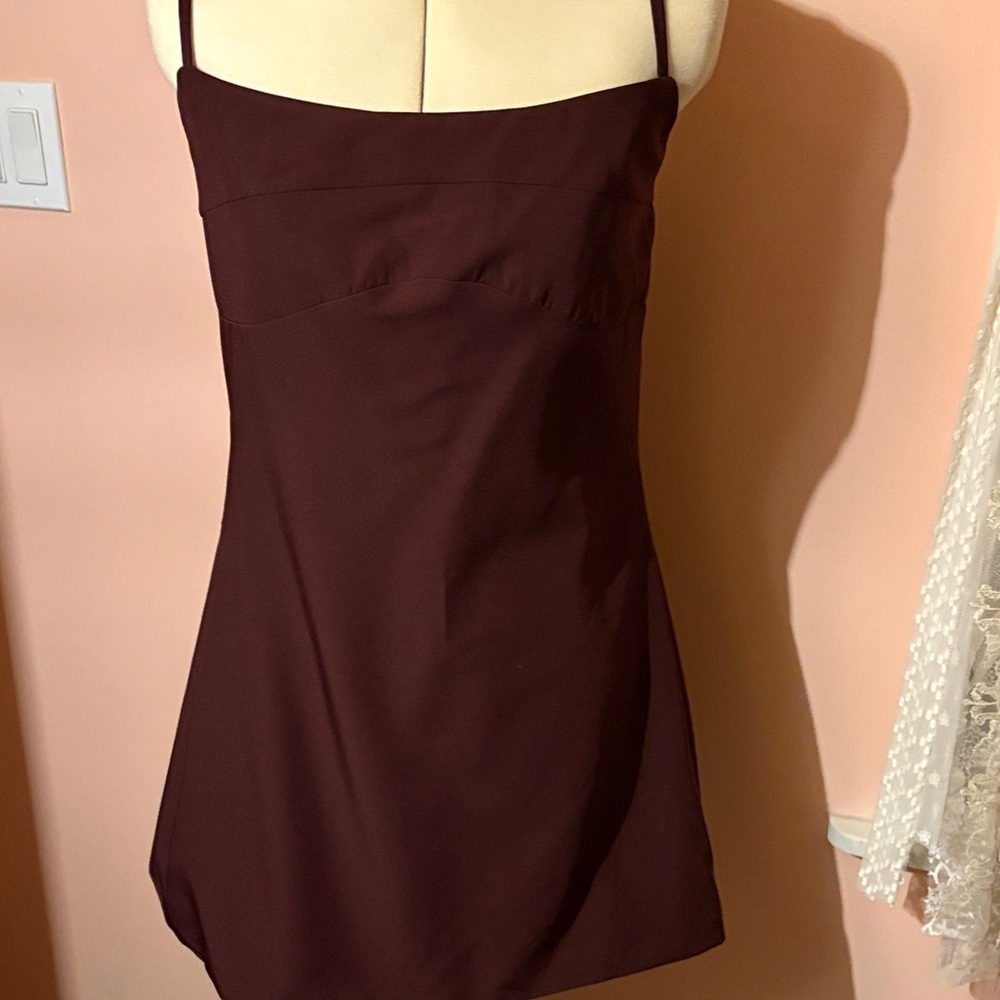 Women’s Burgundy Spaghetti Strap Dress
